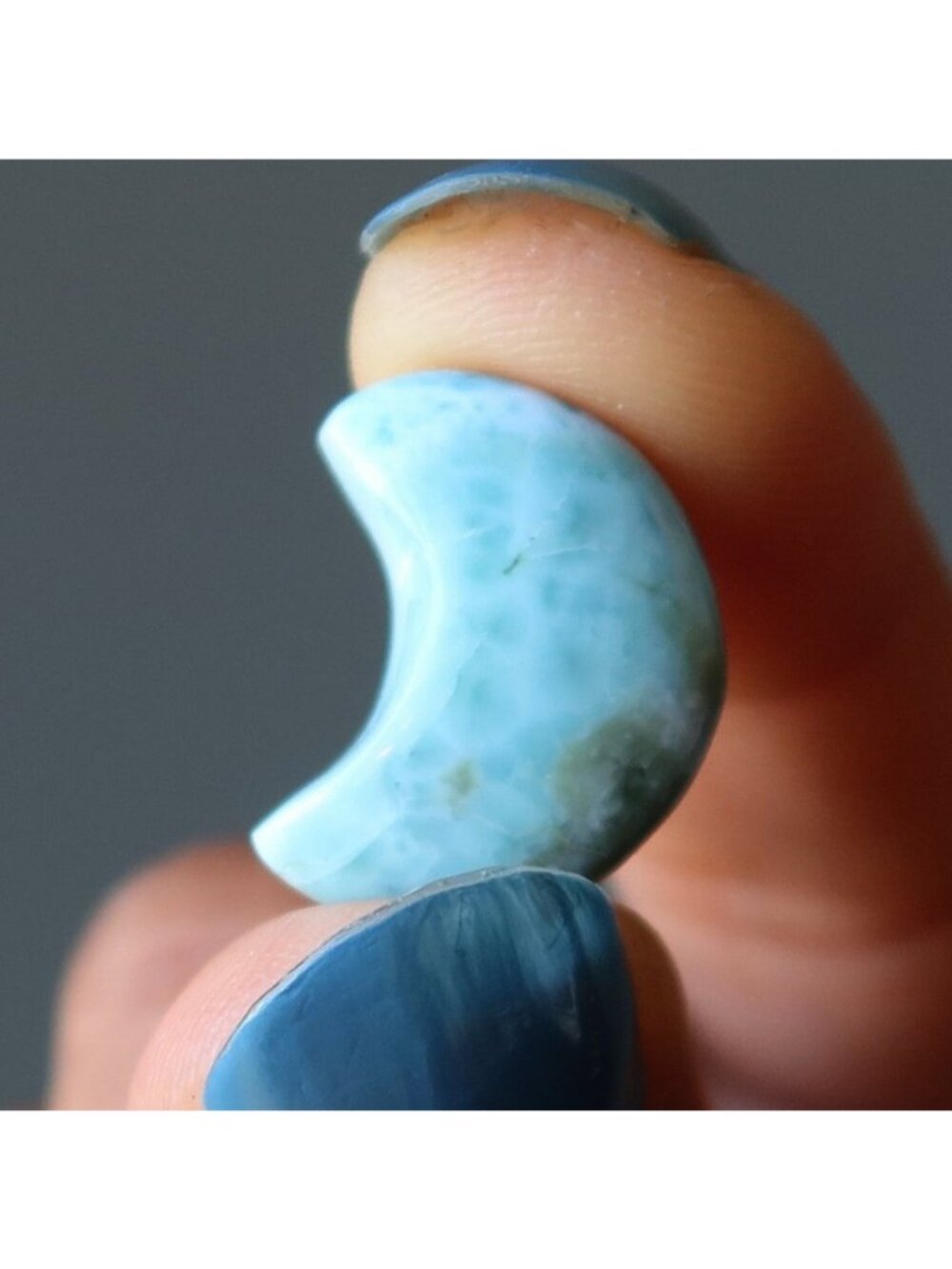 Larimar Grid Crystal Blue Moon Sky Miniature Mandala Lunar Stone